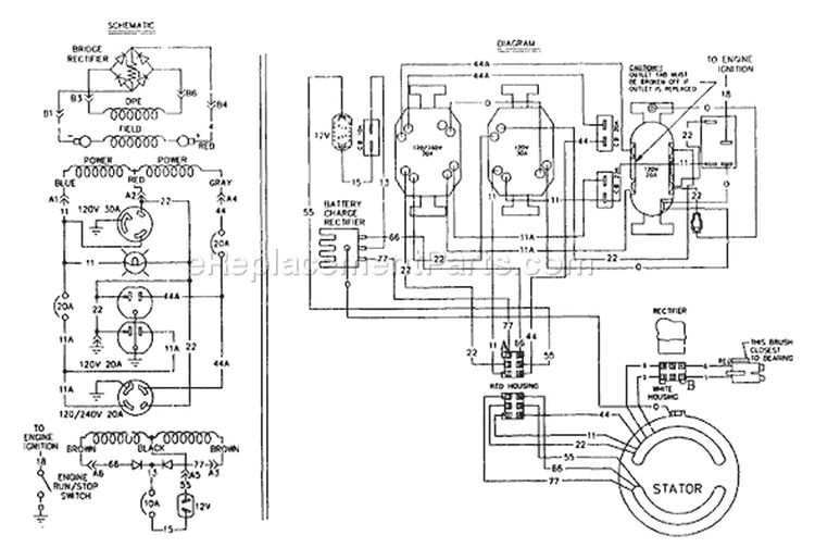 Page F Diagram and Parts List for 9085-1  Briggs and Stratton Generator